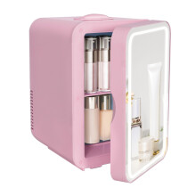 8L Mini Fridge with Light Mirror Portable Cooler Warmer Table Top Bedroom Makeup