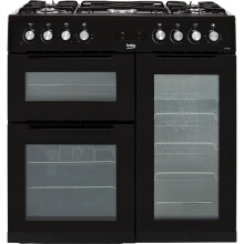 Beko KDVF90K 90cm Dual Fuel Range Cooker 5 Burners Black A/A