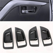 for Pajero Sport 2020 8PCS Carbon Fiber ABS Car Door Handle Bowl Protector Cover Trim Moldings Car Styling