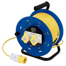 Draper 16A 110V 50m Cable Reel Twin Socket Site