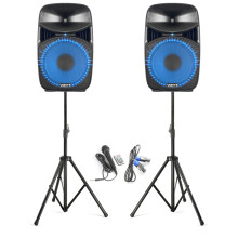 Vonyx VPS122A 12" Bluetooth Party Speaker with Lights & Stands 800W