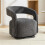(DARK GREY, Chenille) Chenille Swivel Accent Chair – Dark Grey 1