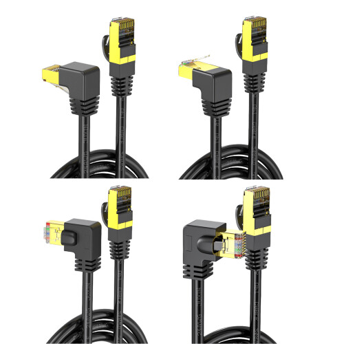 1-5m Length Cat8 Networking Cable 10Gbps Flat Ethernet Patching Cord for 2m Bend right 2