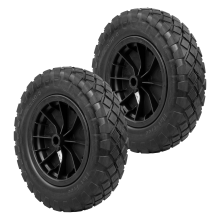 (2 Pcs 14" Wheel) KCT Wheelbarrow Repair 3.50 - 8 Replacement Standard Tyre & Axle Kit Heavy Duty Puncture Proof