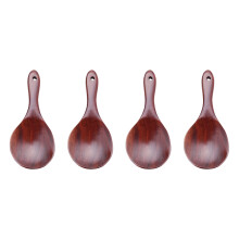 4X Cuillere Bois Teck Cuillere A Riz En Bois Massif Naturel Cuillere A Servir de Grosse Pomme de Terre de Palette de Riz En Bois Ustensiles de Cuisine