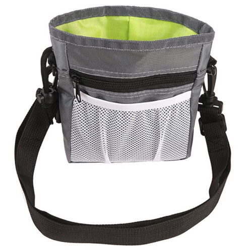 Pet Dog Training Treat Bag - Detachable Snack Reward Pouch with Interactive Features Grey