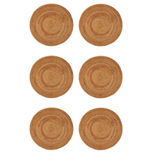6X Rattan Gewebte Tisch Sets, Runde Tisch Sets, Rutschfeste Hitze BestäNdige Tisch Set, Wicker Tisch Set