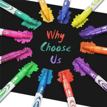 Glitter Markers Pen, 12 Acrylic Glitter Markers Paint Pens - Shimmer , Fine Point Water-Based Pen for DIY Crafts