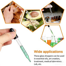 Eye Dropper for Essential Oils, 1 ML Calibrated Glass Pipettes with Black Rubber Bulb for Accurate Liquid Dosing 20 PCS
