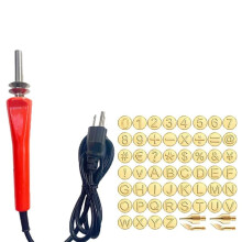DIY Wood Burning/Carving Set, DIY Wood/Leather Burning Set-26 Letters Copper Mold, Wood Embossing Carving,US Plug