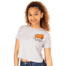 (X-Large) Friends Cropped Short Sleeved T-Shirt (Womens Grey)