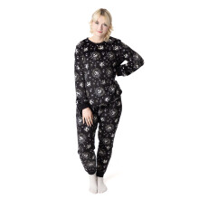 (X-Large) Disney Long Sleeve Long Leg Pyjama Set (Womens Black)