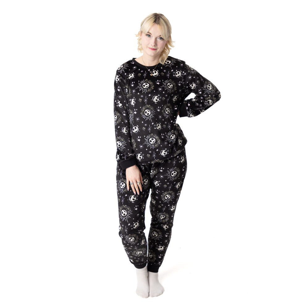 Disney (X-Large) Long Sleeve Long Leg Pyjama Set (Womens Black)