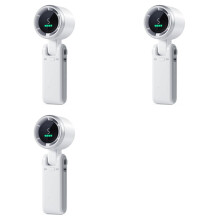 3X Handheld Turbo Fan, 5 Gear Wind, Battery Operated, to 12 Working Hours, Hand Fan with Air Turbo Tech White