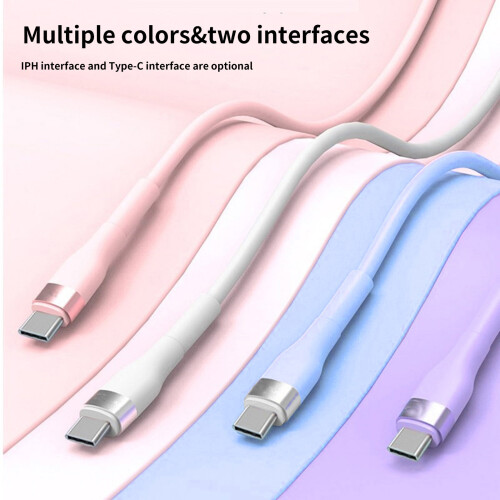 USB C to USB C Fast Charging Cable Fast Speed Data Sync Cable for Tablets Laptops 2m Pink 1