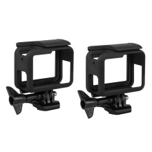 2X Rahmen fuer Hero (2018) / 6/5 Gehaeuse Border Schutzhuelle fuer Go Pro Hero6 Hero5 Schwarz (Schwarz)