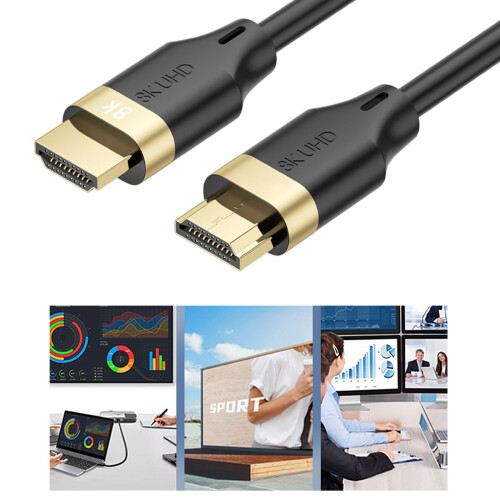 2.1 Video Cable 8K60hz 144hz Refreshing 48Gbps Fast Speed Transfer 3D Visual 1m 1