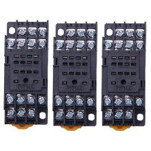 3X PYF14A DIN Schiene Power Relais Sockel Basis 14 Pin fuer MY4NJ HH54P MY4