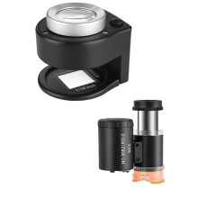 30X Loupe Magnifier and 60X  Microscope, Desktop Portable Metal Magnifier Folding Scale Sewing Magnifing Glass
