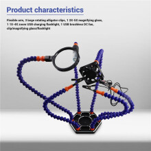 PCB Soldering Holder Helping Hands LED Lamp 3X Magnifying Glass for Electronic Welding Third Hand Fresnel Lens