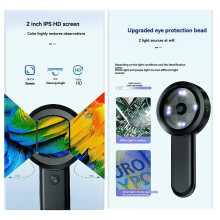 USB Charging 100X Reading Loupe with 8 LED Light Rechargeable Portable Magnifier 2 Lighting Modes for Seniors Reading