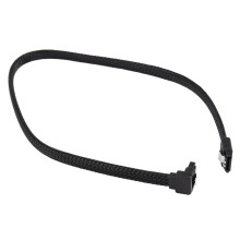 3pcs 50CM 3.0 III SATA3 7Pin Data Cable Right Angle 6Gb/S SSD Cables HDD Hard Disk Data Cord (Black)