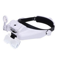 Headband Glasses Magnifier Glass LED Ioupes 5 Individual Interchangeable Lens for Tool Repair Soldering Reading Jeweler