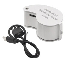 60X Jewelers Loupe Magnifier LED Light Pocket Folding Jewelers Loupe Jewelers Magnifier for Jewelry Identifying 60X
