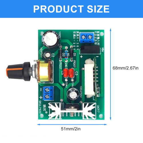 Efficient LM317 Adjustable Voltage Regulator Digital Voltage Display Module 2
