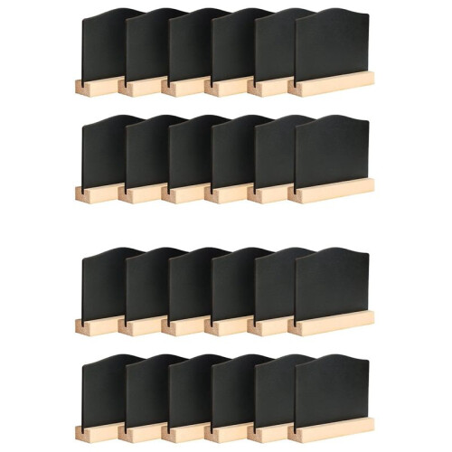 24Pack  Chalkboard Signs, Kitchen Notes Chalk Boards with Stands 10X7.2cm Small Blackboard Message Tabletop Board