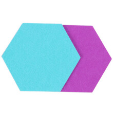 12x Hexagon Pin Board Self Adhesive Bulletin Memo Photo Cork Boards Colorful Tiles With 12 Pushpins