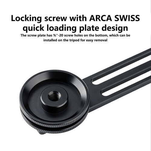 Lightweight Camera Base Plate with Cold Shoe for Additional Gear Setsup Black 2