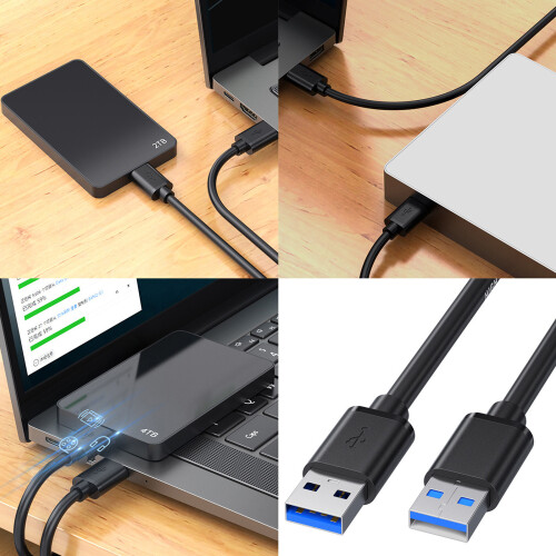 Versatile USB3.0 Male to Male Cable Charging Wire for Computers External Devices 0.5m 1