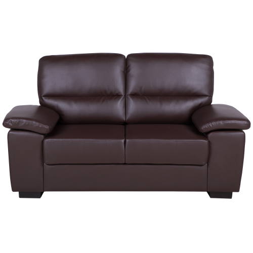 Beliani Sofa 2 Seater VOGAR Faux Leather Dark Brown