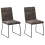 Beliani Set of 2 Dining Chairs NEVADA Fabric Dark Grey 1