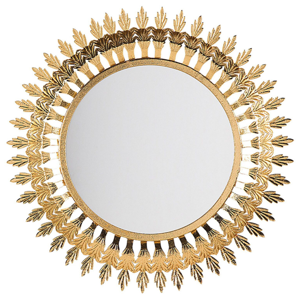 Photos - Wall Mirror Beliani VOREY 60 cm 60 cm Metal Gold Gold 96696