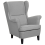 Beliani Wingback Chair ABSON Fabric Grey 1