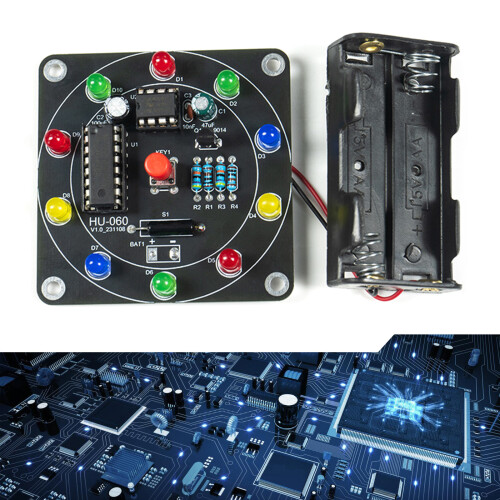 Beginner Friendly LED Spin Wheel DIYer Kit, PCB Soldering for Students Parts and shell 1