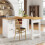 (White, MDF) 3-Drawer Sideboard with Wine & Snack Rack 4