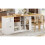 (White, MDF) 3-Drawer Sideboard with Wine & Snack Rack 6