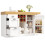 (White, MDF) 3-Drawer Sideboard with Wine & Snack Rack 15