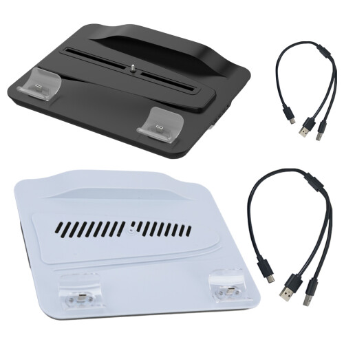 Multifunctional Cooling Stand with Two Controller Charging and LED Display White 1