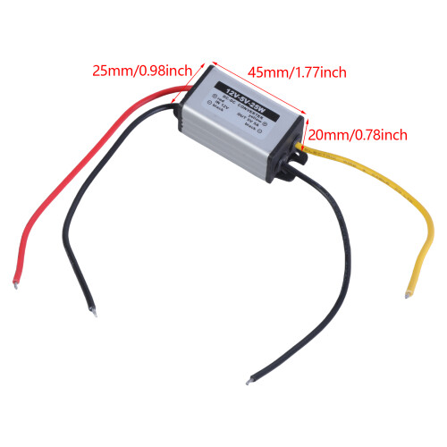 Waterproof 12V to 5V Step Down Power Supply Module Car Power Converters Module 2