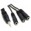Standard 3.5mm Microphone Connection Cord Wire Splitter Adapter Cabel Wire 30cm 5