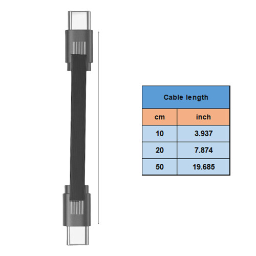 100W Type C Charging Cable PD100W 480Mbps Fast Speed Data Transfer Travel USB C 10cm 2