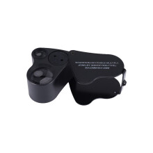 LED Loupe,30X 60X Illuminated Jewelers Loupe,Foldable Metal Jewelry Eye Loop Magnifier,For Coins Stamps Watches 1Pcs