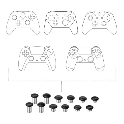 Replacement Thumb Sticks Joystick Analog Thumbstick Grip for Game Controller Black 1