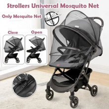 New Dual Zipper Pushchair Mosquito Net Folding Black Infant Protection Mesh Stroller Accessories Summer