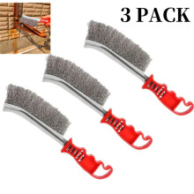3PC Heavy Duty Wire Hand Brush Stainless Steel Bristles Rust Paint Metal Removal