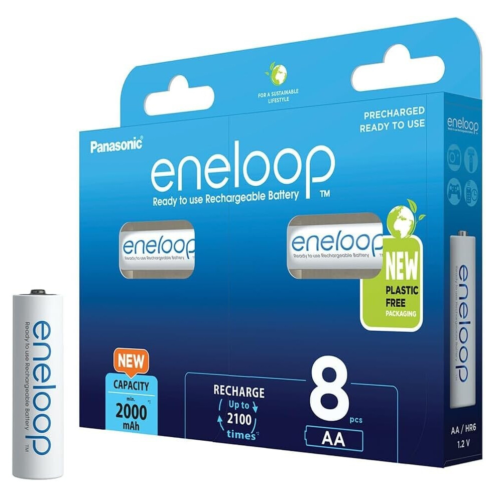 Photos - Battery Panasonic eneloop, AA/Mignon, rechargeable , 8-pack, capacity of 2000 mAh  